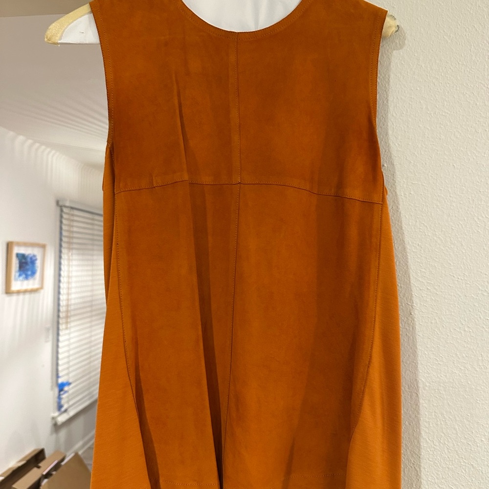 Akris Vibrant Orange Suede Top